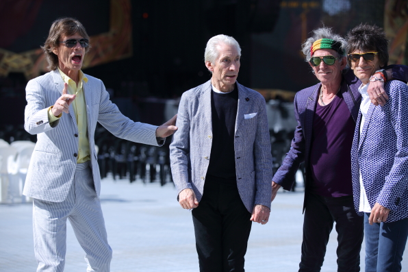 The Stones at the Adelaide Oval - checking out the stage and rehearsing songs - Adelaide, October 23, 2014