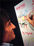 Rolling Stones, Detroit, July 8, 2015 - Ronnie: Doing the set list for tonight