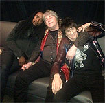 Relaxing backstage: Mick, Ronnie, Bernard, LA, May 18 2013