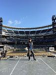 Mick checking out the new stage, San Diego, May 24, 2015