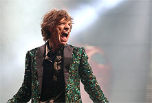 The Rolling Stones on the Pyramid stage at Glastonbury 2013