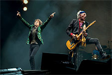 The Rolling Stones on the Pyramid stage at Glastonbury 2013