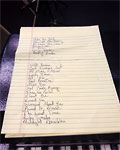 Setlist from the rehearsals in France 2012