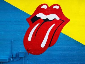 Stones tongue on mural