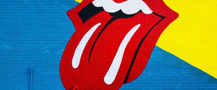 Stones tongue on mural
