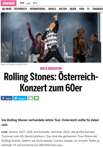 oe24.at: Stones US/Canada tour 2021, Europe 2022