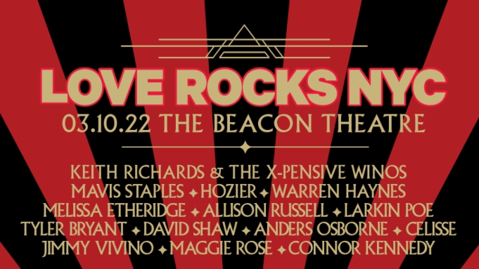 Keith Richards & the X-Pensive Winos will headline the sixth annual Love Rocks NYC benefit concert at New York’s Beacon Theatre on March 10